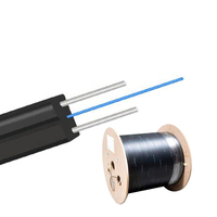 Câble de branchement FTTH 1 à 4 fibres GJYXCH, câble à fibre optique plat autoportant pour communication extérieure aérienne sur le dernier kilomètre