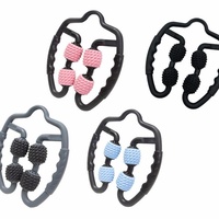 Anneau de yoga à 4 roues en caoutchouc souple Bâton de massage en mousse plastique Relaxation musculaire des jambes Visage Tête Bras Accessoires de massage sportif