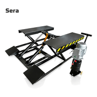 Sera 4,5 TONNES Mini-élévateur hydraulique à ciseaux à double vérin pour voitures, construction en acier inoxydable, conception à faible profondeur, levée de 1000 mm
