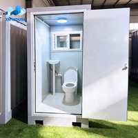 Unité de toilettes mobiles à faible coût, cadre étanche et antirouille pour chantier de construction, camp de travailleurs, salle de bain portable, conteneur sanitaire