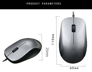 Mouse USB Cablato Compatibile con Entrambe le Mani, Design Elegante, Colore Nero Totale, da Produttore OEM in Cina. - Product Image 4