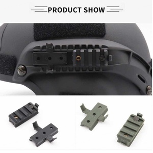 Adaptateurs de rail tactiques verts en ABS pour casques de moto – Rails latéraux universels de protection - Product Image 2