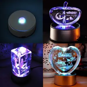 कण ग्लास कला आरजीबी के लिए एलईडी घूर्णन प्रदर्शन आधार के लिए 7 रंग लाइट गिलास कप