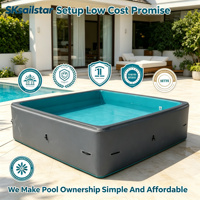Piscine rectangulaire gonflable DWF à parois rigides avec kit complet, pompe, échelle et couverture pour jardin et fêtes estivales