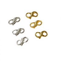 Lot de fermoirs mousquetons double ouverture en alliage d'or, d'argent et de zinc, légers, pour la fabrication de porte-clés, rallonges de colliers et bracelets DIY