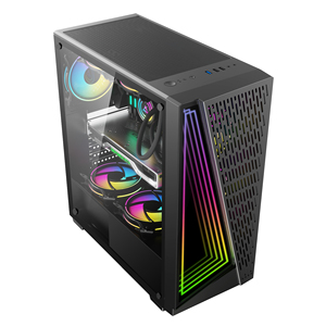 Çelik Yan Panel Pencereli Masaüstü Dikey Full Tower <span class=keywords><strong>ATX</strong></span> Oyun Bilgisayarı RGB <span class=keywords><strong>PC</strong></span> Kasası - Product Image 2