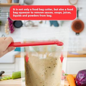 Abre Bolsas de Plástico para Alimentos con Cuchilla de Acero Inoxidable, Cadena para Colgar, Ventosa, Fácil Almacenamiento, Utensilios de Cocina, Herramientas de Corte - Product Image 3