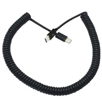 Kabel USB Type C Male to Male Spiral Retractable untuk Transfer Data dan Pengisian Daya