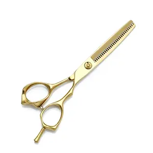 HT-0002 Barber Scissors Thinning Shears Hair Scissors 440C Steel Japan Hot Sell Customized Size Golden Stainless Steel Straight