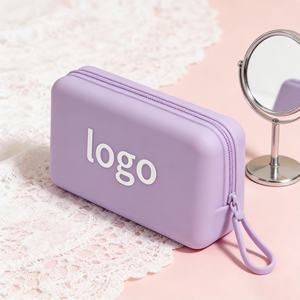 Sac cosmétique en silicone personnalisé avec logo promotionnel, grand format, multifonctionnel, carré, pochette de rangement pour articles de toilette de voyage - Product Image 4