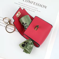 Nouveau porte-clés en cuir PU avec porte-monnaie, sac de promenade pour animaux, étui à rouge à lèvres, support pour écouteurs, porte-clés de voiture, pochette à friandises pour chiens et chats