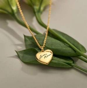 Exquisito Collar con Colgante en Forma de Corazón, Chapado en Oro de 18k, con Letra Escrita a Mano, Joyería Personalizada con Firma, Collar Conmemorativo - Product Image 4