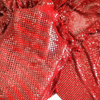Tissu en maille à paillettes dorées en cuivre, maille à paillettes métallique, tissu en maille métallique pour vêtements, sacs, chaussures