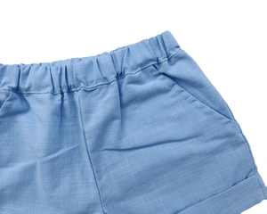 Shorts de plage pour garçons, bleu, Simple, poignets, en <span class=keywords><strong>lin</strong></span>, été, - Product Image 3