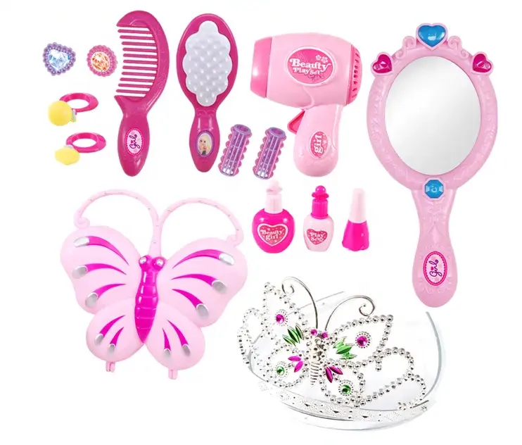 Sieraden Speelgoed Play Set Föhn Crown Meisjes Make-Up Games Met Lichten Geluid