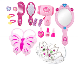 jewelry toys play set hair dryer crown girls makeup games with lights sound