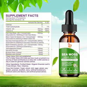 Well body OEM/ODM Sea Moss Liquid Drops with Burdock Bladderwrack for Healthy Digestive Support Powerful Detox Drops - Product Image 3
