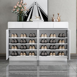 Estante de zapatos moderno, armario de almacenamiento de zapatos de madera, blanco para entrada, Zapatero, armario, muebles minimalistas para el hogar - Product Image 2