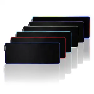 批发RGB升华书桌橡胶发光二极管灯鼠标垫带印刷标志桌垫