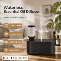 Diffuseur d'huiles essentielles électrique sans eau, silencieux, compact, portable, rechargeable par USB, avec logo personnalisé, pour la maison et le bureau
