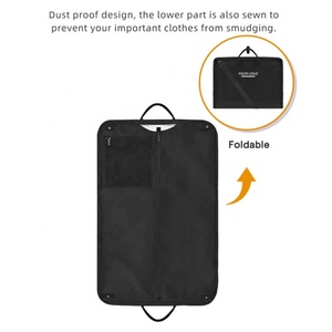 Factory Customized Waterproof Folding Polyester Garment <b>Bag</b> Reusable Portable Black Dress Suit Cover for <b>Clothing</b> - Product Image 5