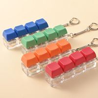 Keychain Button Mechanical Keyboard Stress Relief Pendant 2.4Ghz Wireless Plastic Desktop Use