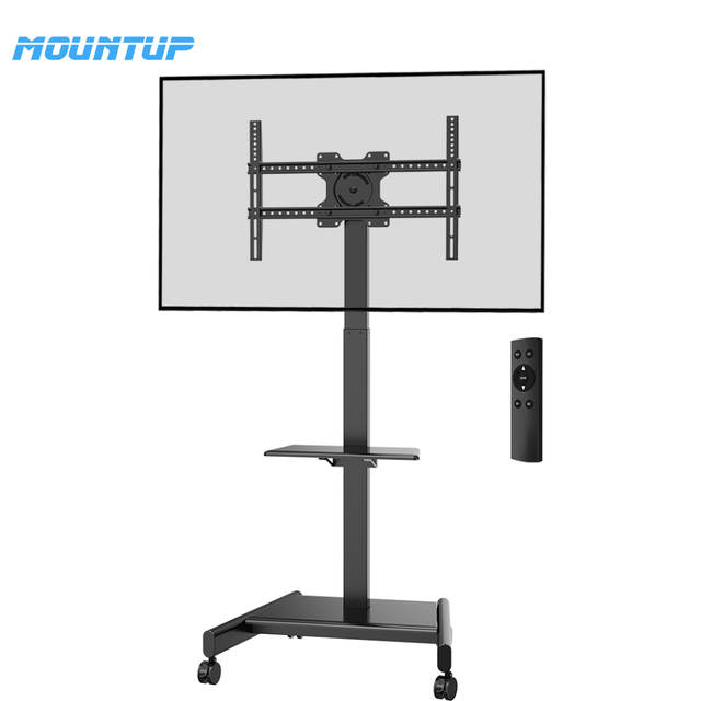 MOUNTUP 70'' Electric TV Cart with Height Adjustment TV Mount & Cart Combo that Holds up to 60kg/132lbs