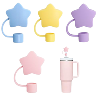 Couvre-pailles réutilisable en silicone en forme d'étoile, bouchons anti-poussière de 10 mm pour accessoires de gobelets isothermes