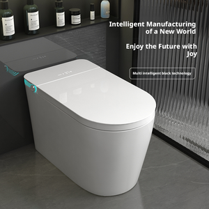 आधुनिक स्वचालित लक्जरी सोना बुद्धिमान एक टुकड़ा स्मार्ट शौचालय wc रिमोट कंट्रोल के साथ एस-ट्रैप फ्लोर माउंटेड बाउल आकार शामिल है। - Product Image 2