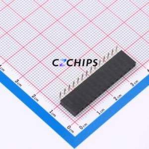 PM254-1-14-W-8.5 Pin Socket Bent Lead Through Hole,P=2.54mm Connector 1x14P 2.54mm Square Hole Right Angle Insert - Product Image 1