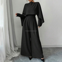 Combinaison élégante sur mesure pour femme, col bateau, taille haute, jambes larges, pour soirée formelle ou fête, une pièce