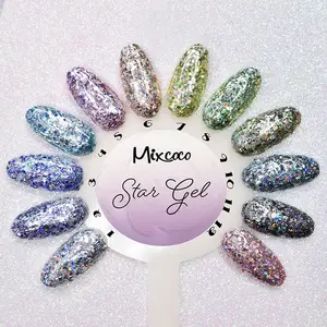 Phổ Biến Nail Art Gel Polish Mixcoco Uv Ngâm Tắt Sao Gel Glitter 12 Màu Esmaltes Uv Gel Polish