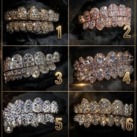 Nouvelles Grillz personnalisées en Moissanite, en Argent 925, entièrement serties, style Hip Hop, 8 sur 8, pour rappeurs, scène et soirées