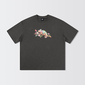 T-shirt in Cotone Slub all'Ingrosso con Stampa Digitale ad Alta Definizione e Ricamo, 230 Gsm, Taglie Oversize per <span class=keywords><strong>Uomo</strong></span> - Product Image 2