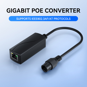 ตัวแปลงกิกะบิต POE 10/100/1000Mbps DC48-57V 24V 24W IEEE802.3Af/AT RJ45สีดำ - Product Image 1