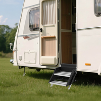 Marchepied télescopique en aluminium HOMFUL pour camping-car, 2/3/4 marches, accessoires pour camping-car, marchepied pour caravane