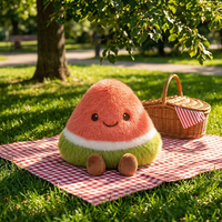 Veelkleurige fruitpluche speelgoedset, met PP-katoen gevulde gevulde voedselpop Kawaii Plushie voor thuiskantoor plankdecoratiecollectie
