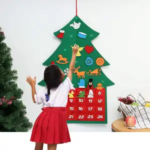 Grosir Hadiah Tradisi Liburan Dekorasi Kamar Anak-anak Kerajinan Menyenangkan Natal Merasa Diy Kit Buatan Rumah Pohon Natal Kalender Adven
