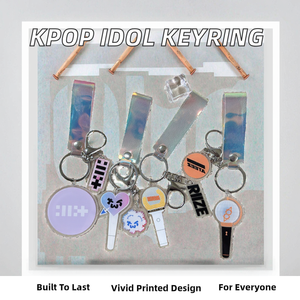Porte-clés photo numérique en plastique imprimé offset KPOP <span class=keywords><strong>ATEEZ</strong></span> ILLIT TWS RIIZE <span class=keywords><strong>Light</strong></span> <span class=keywords><strong>Stick</strong></span> – Cadeau pour fans - Product Image 2