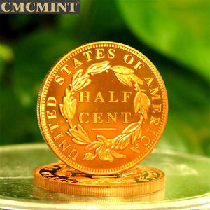 Moneda de Cobre de 1 Onza .999 Troy, Cabello Trenzado de Cobre, 1/2 Centavo, Moneda de Cobre Antigua - Product Image 6