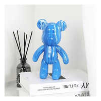 Figurine d'ours créative en résine Fluid Bear DIY, peinte à la main, décoration artistique pour la maison, cadeau de Noël, kit de peinture, taille personnalisée