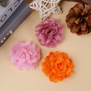 Accesorios para el cabello de gasa hechos a mano con flores pequeñas de 5 cm para niños, corsages, decoración de zapatos, sombreros, flores de tela para bricolaje - Product Image 2