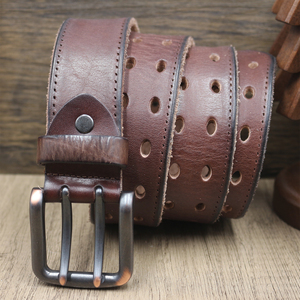 <span class=keywords><strong>Ceinture</strong></span> en cuir de vache extra épaisse faite à la main avec boucle à double ardillon, <span class=keywords><strong>ceinture</strong></span> vintage en cuir véritable pour homme, <span class=keywords><strong>ceinture</strong></span> de moto en jean. - Product Image 2