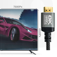 Boîtier en alliage d'aluminium avec logo OEM 2.1 pour câble 8K 60Hz plaqué or avec isolation en PVC pour projecteur, lecteur DVD et moniteur