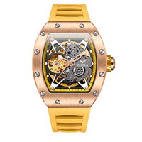 Jam Tangan Sport ONOLA 3838 Persegi, Mesin Otomatis, Alarm, Dial Kaca, Desain Ukiran Arab, Azan untuk Pria