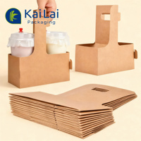Plateau porte-gobelets en papier biodégradable personnalisé avec poignée pour gobelets à café à emporter - Robuste