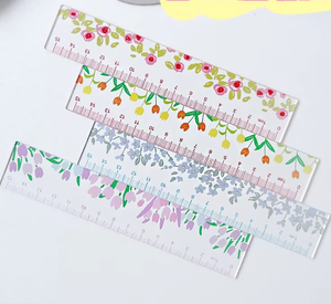 Righello in acrilico con motivo floreale stile pittura a olio Han Ins, per studenti e ufficio, per <span class=keywords><strong>disegno</strong></span> e cancelleria a tema cartone animato - Product Image 4