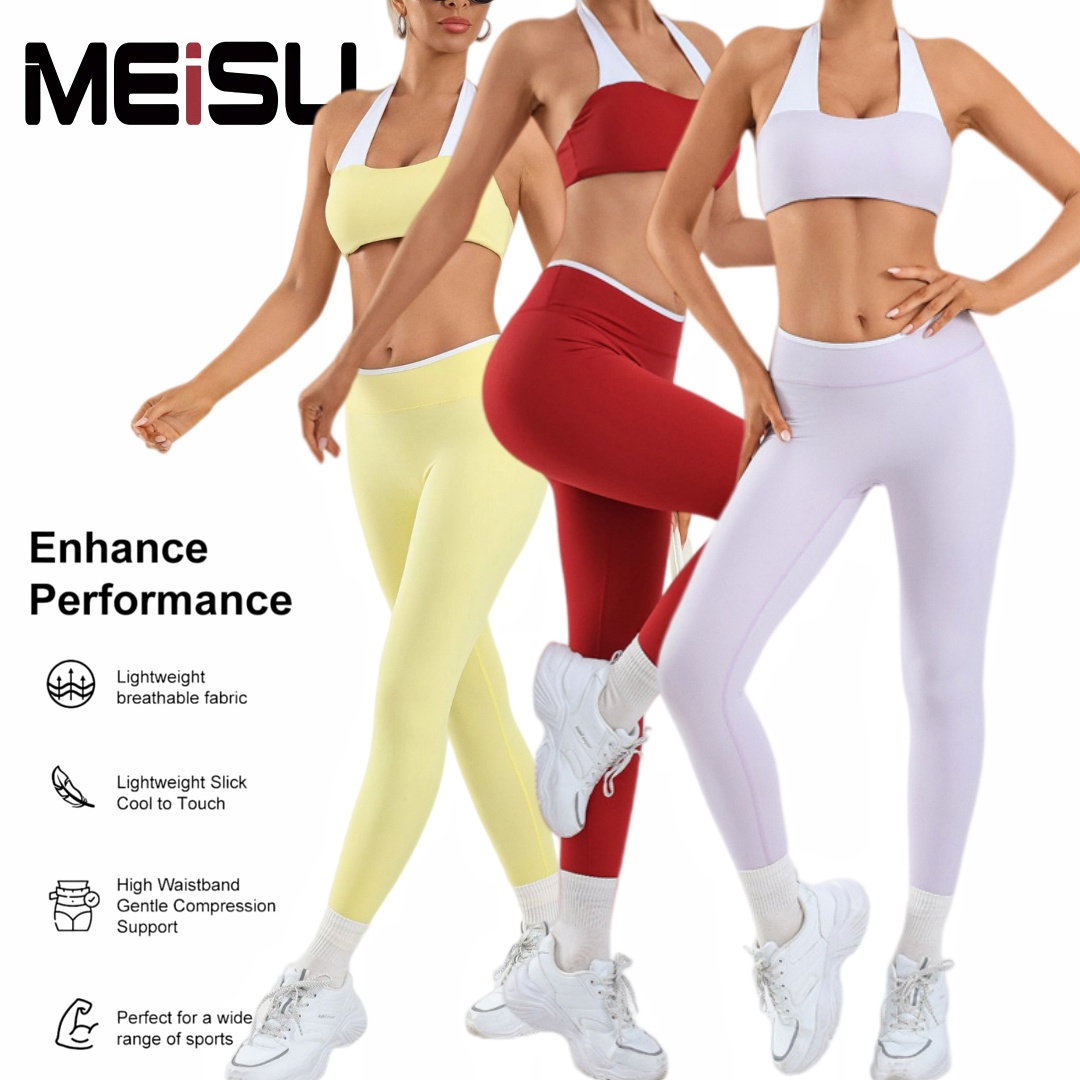 Premium Women Halter Hollow Back Tank Top Gym Shorts Summer Sports Activewear Yoga Bra High Waist Four Way Stretch Yoga Leggings