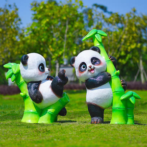 Phim hoạt hình động vật bức tượng nhự<span class=keywords><strong>a</strong></span> công viên khu vực danh lam thắng cảnh bãi cỏ thực tế ngoài trời tre gấu trúc điêu khắc khu vườn nhỏ cảnh quan - Product Image 4