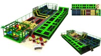 Grand parc de trampolines intérieur commercial personnalisable, équipement complet de terrain de jeu pour enfants et adultes, centre d'amusement